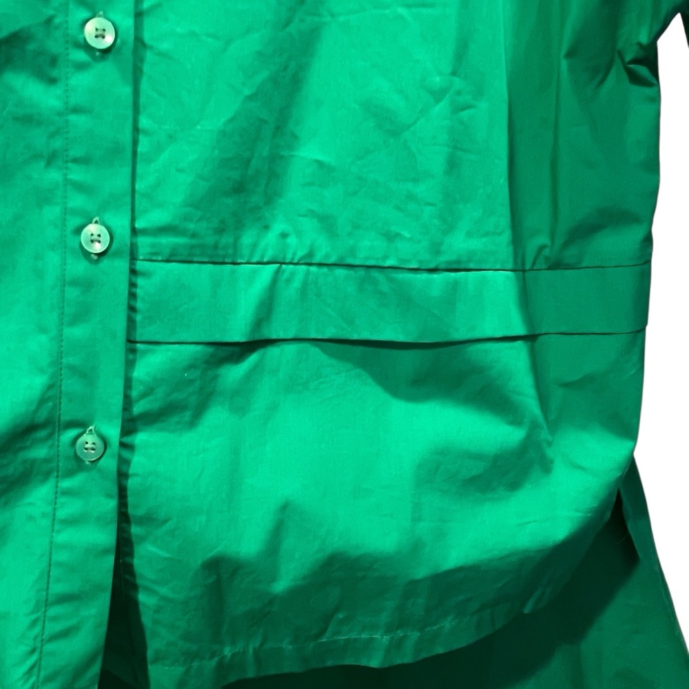 Unfashional Japanese Designer Green Button Front Abstract Face Art Oversized - Picture 5 of 10